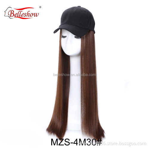 Hot sell Cheap Wholesale Baseball Cap straight Hair Wig Fashion Hot Sale Low Price Black Long Wavy straight braid Baseball hat